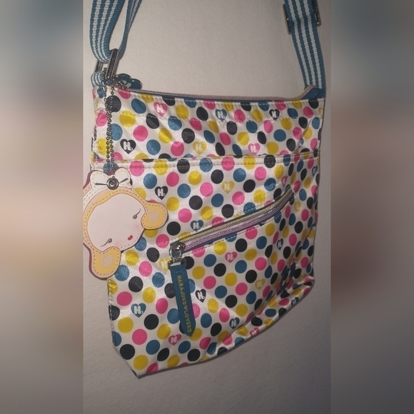 Y2K Harajuku Lovers 90"s Crossbody Bag Heart Girl Purse Blue Yellow Pink Vintage - Picture 4 of 15